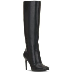 INC Womens VIDEL Faux Leather Zipper Knee-High Boots Black 10 Medium (B,M)